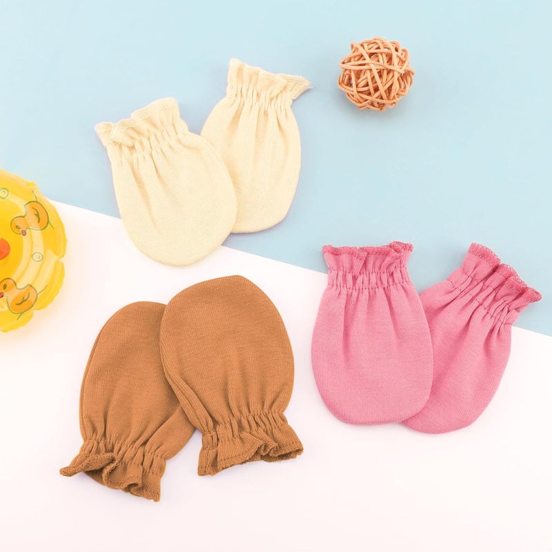 DRESHOW BQUBO 12 Pairs Baby Mittens Newborn Infant Toddler Mittens No Scratch Cotton Elastic Wrist Gloves for Boys Girls 0-6 Months - Image 4